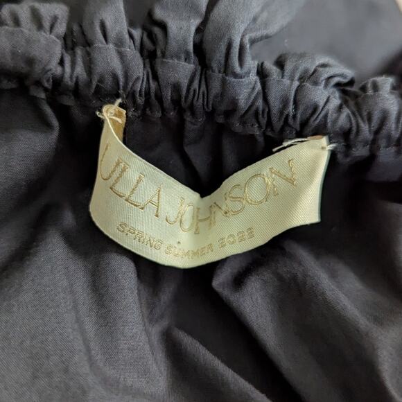 Ulla Johnson Giselle Ruffled Puff Sleeve Mini Dress Size 4 Black Noir Preowned - Picture 4 of 6